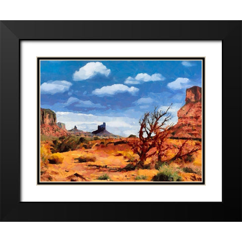 Monument Valley NP 7 Black Modern Wood Framed Art Print with Double Matting by Medeiros, Celito