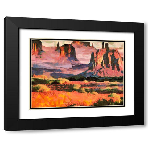 Monument Valley NP 8 Black Modern Wood Framed Art Print with Double Matting by Medeiros, Celito