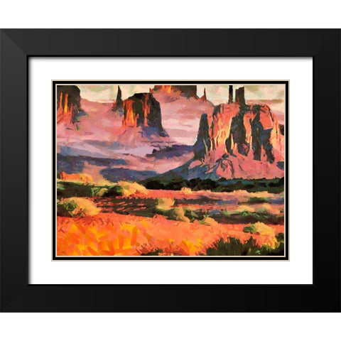 Monument Valley NP 8 Black Modern Wood Framed Art Print with Double Matting by Medeiros, Celito