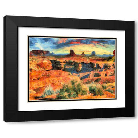 Monument Valley NP 10 Black Modern Wood Framed Art Print with Double Matting by Medeiros, Celito