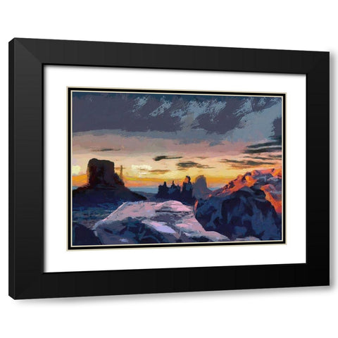Monument Valley NP 12 Black Modern Wood Framed Art Print with Double Matting by Medeiros, Celito