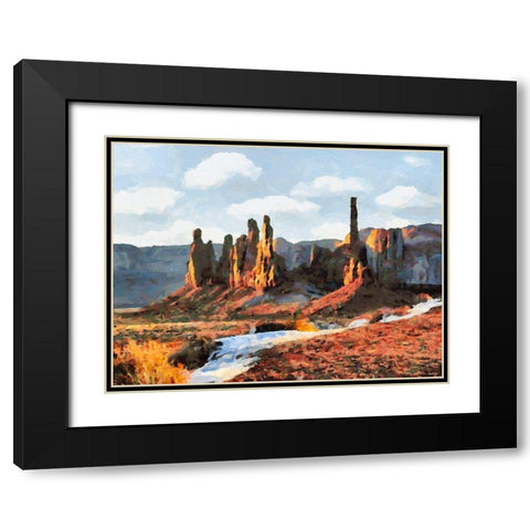 Monument Valley NP 13 Black Modern Wood Framed Art Print with Double Matting by Medeiros, Celito