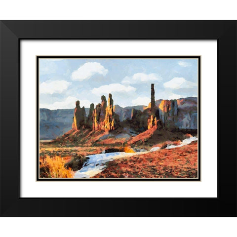 Monument Valley NP 13 Black Modern Wood Framed Art Print with Double Matting by Medeiros, Celito