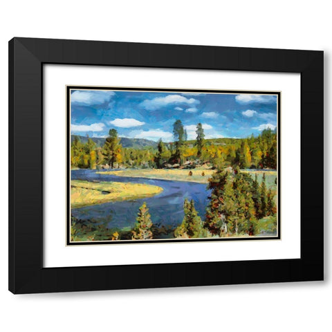 Great Yellowstone NP 13 Black Modern Wood Framed Art Print with Double Matting by Medeiros, Celito