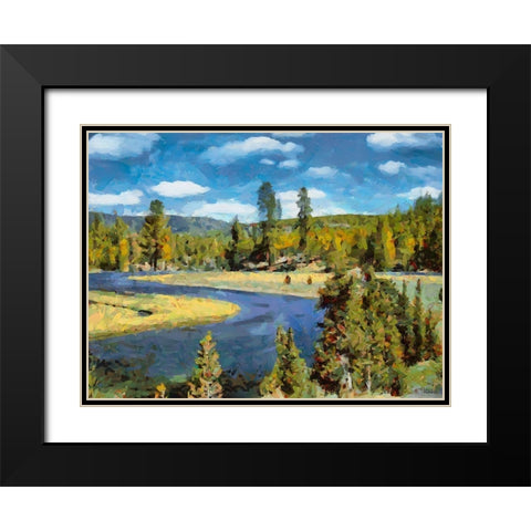 Great Yellowstone NP 13 Black Modern Wood Framed Art Print with Double Matting by Medeiros, Celito