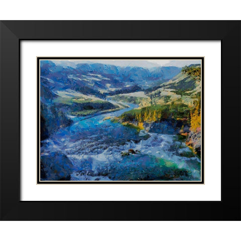 Great Yellowstone NP 15 Black Modern Wood Framed Art Print with Double Matting by Medeiros, Celito