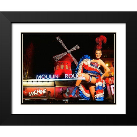 Moulin Rouge Black Modern Wood Framed Art Print with Double Matting by Medeiros, Celito
