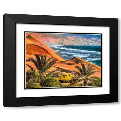 Arabic Landscape I Black Modern Wood Framed Art Print with Double Matting by Medeiros, Celito