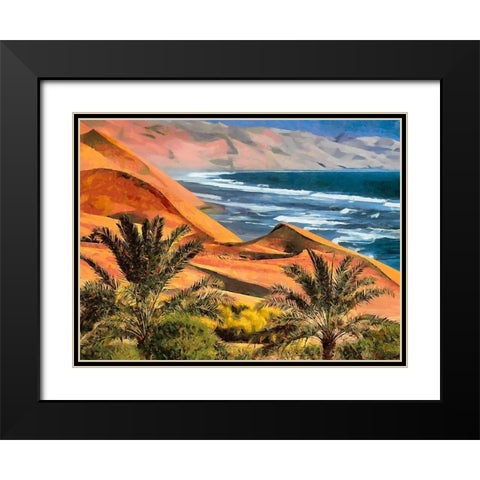 Arabic Landscape I Black Modern Wood Framed Art Print with Double Matting by Medeiros, Celito