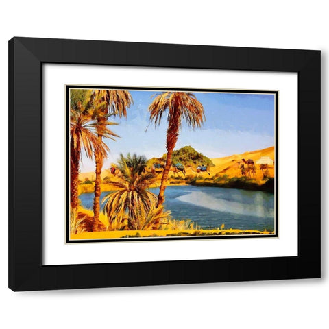Arabic Landscape II Black Modern Wood Framed Art Print with Double Matting by Medeiros, Celito