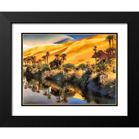 Arabic Landscape VI Black Modern Wood Framed Art Print with Double Matting by Medeiros, Celito