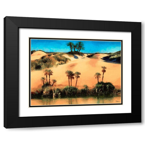 Arabic Landscape VII Black Modern Wood Framed Art Print with Double Matting by Medeiros, Celito