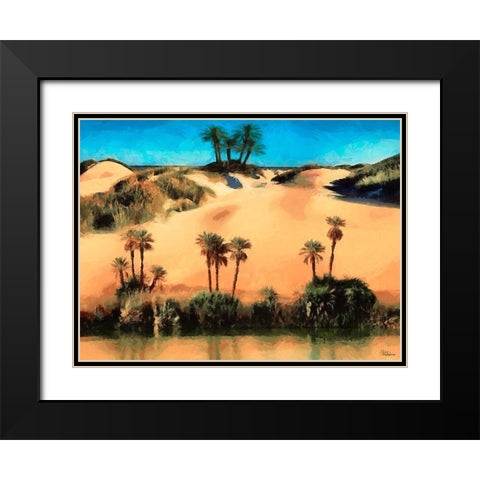Arabic Landscape VII Black Modern Wood Framed Art Print with Double Matting by Medeiros, Celito