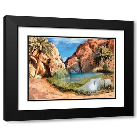 Arabic Landscape VIII Black Modern Wood Framed Art Print with Double Matting by Medeiros, Celito
