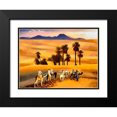 Arabic Landscape IX Black Modern Wood Framed Art Print with Double Matting by Medeiros, Celito