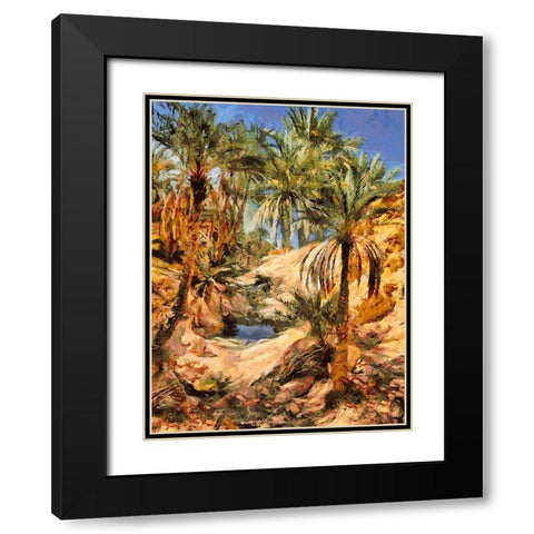 Arabic Landscape X Black Modern Wood Framed Art Print with Double Matting by Medeiros, Celito