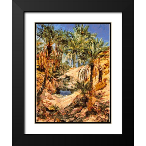 Arabic Landscape X Black Modern Wood Framed Art Print with Double Matting by Medeiros, Celito