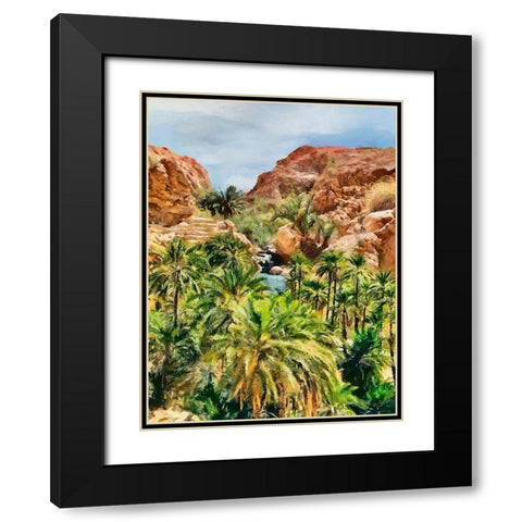 Arabic Landscape XI Black Modern Wood Framed Art Print with Double Matting by Medeiros, Celito