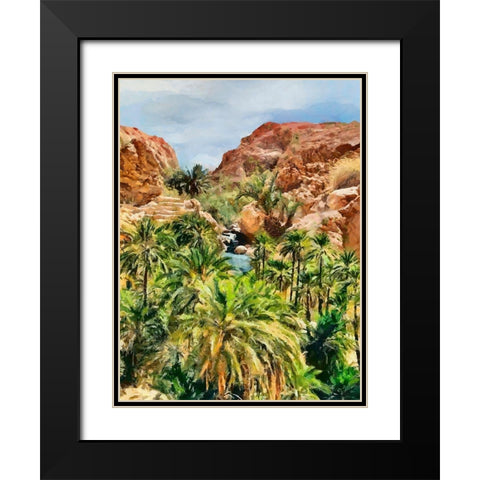 Arabic Landscape XI Black Modern Wood Framed Art Print with Double Matting by Medeiros, Celito