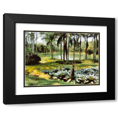 Lake in Tropical Garden XVII Black Modern Wood Framed Art Print with Double Matting by Medeiros, Celito