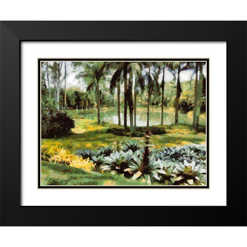 Lake in Tropical Garden XVII Black Modern Wood Framed Art Print with Double Matting by Medeiros, Celito