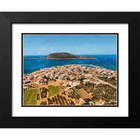 Blue Sea II Black Modern Wood Framed Art Print with Double Matting by Medeiros, Celito