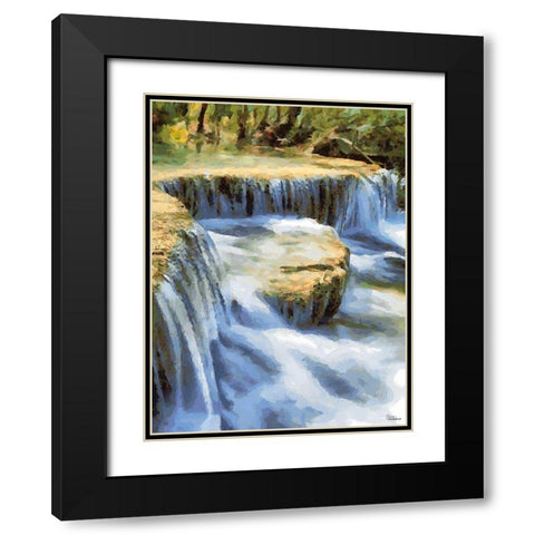 Small Watterfall Black Modern Wood Framed Art Print with Double Matting by Medeiros, Celito