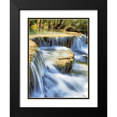 Small Watterfall Black Modern Wood Framed Art Print with Double Matting by Medeiros, Celito