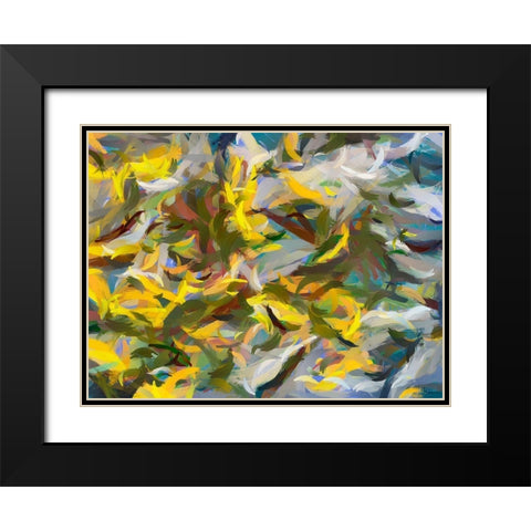 Abstract V Black Modern Wood Framed Art Print with Double Matting by Medeiros, Celito