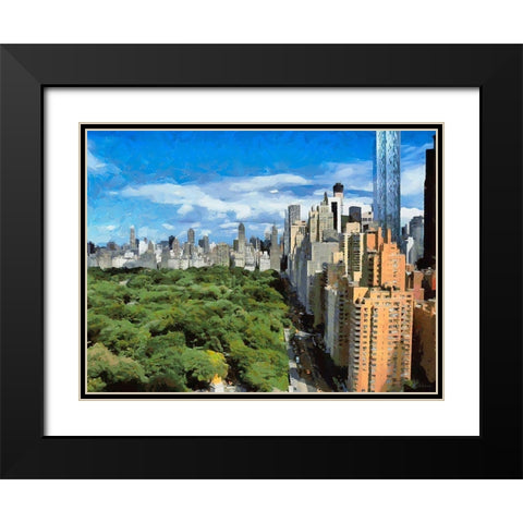 View to the Central Park II Black Modern Wood Framed Art Print with Double Matting by Medeiros, Celito