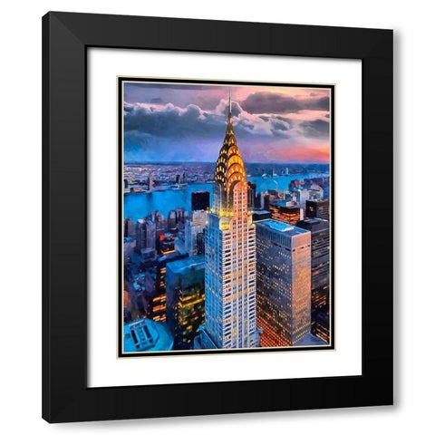 My lovely New York X Black Modern Wood Framed Art Print with Double Matting by Medeiros, Celito