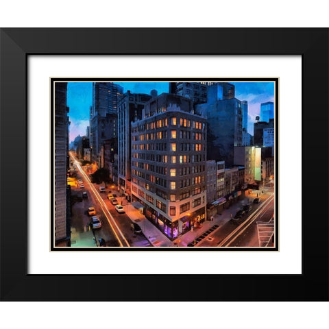 My lovely New York XVII Black Modern Wood Framed Art Print with Double Matting by Medeiros, Celito