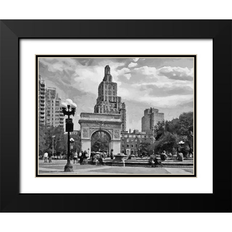 My lovely New York XXIII Black Modern Wood Framed Art Print with Double Matting by Medeiros, Celito