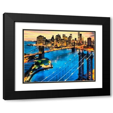 My lovely New York XXVI Black Modern Wood Framed Art Print with Double Matting by Medeiros, Celito