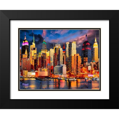 My lovely New York XXVIII Black Modern Wood Framed Art Print with Double Matting by Medeiros, Celito