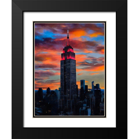 My lovely New York XXXI Black Modern Wood Framed Art Print with Double Matting by Medeiros, Celito