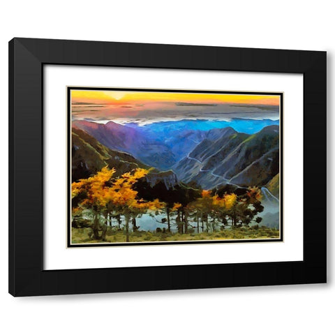 Rocky Mountains I Black Modern Wood Framed Art Print with Double Matting by Medeiros, Celito