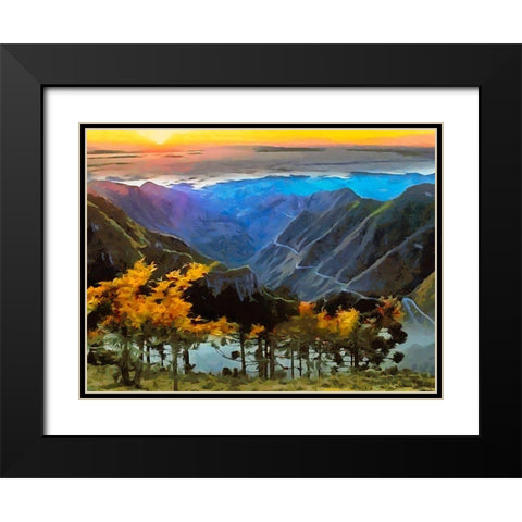 Rocky Mountains I Black Modern Wood Framed Art Print with Double Matting by Medeiros, Celito