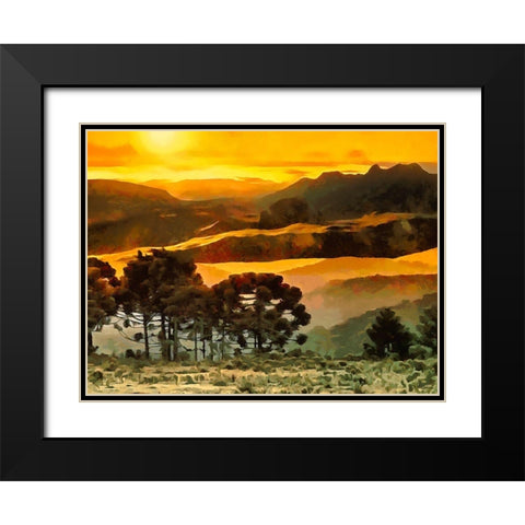 Rocky Mountains II Black Modern Wood Framed Art Print with Double Matting by Medeiros, Celito
