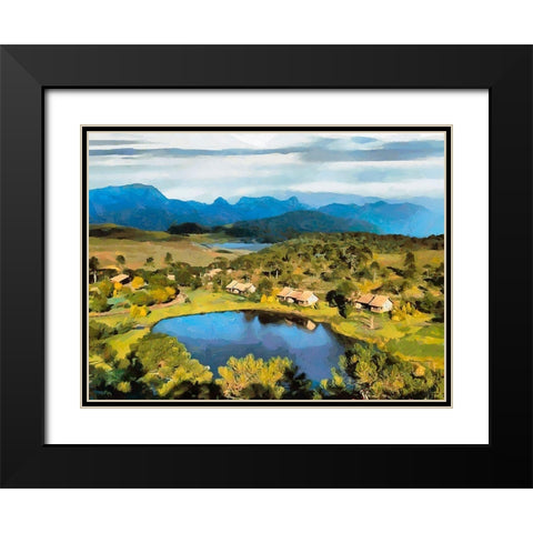 Great View Black Modern Wood Framed Art Print with Double Matting by Medeiros, Celito