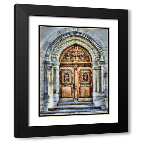 Door Collection IV Black Modern Wood Framed Art Print with Double Matting by Medeiros, Celito