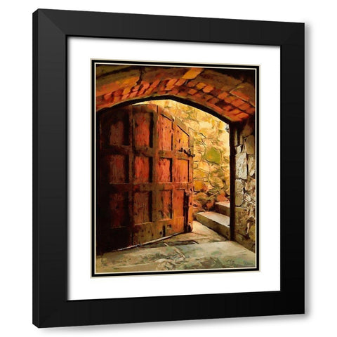 Door Collection XVII Black Modern Wood Framed Art Print with Double Matting by Medeiros, Celito
