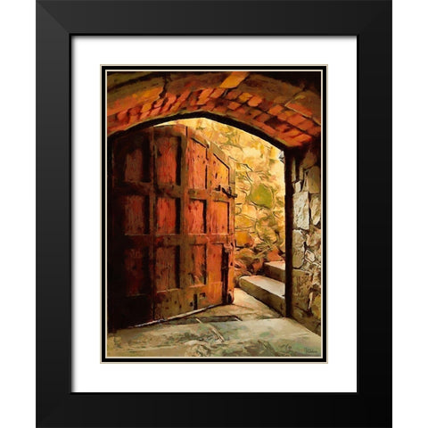 Door Collection XVII Black Modern Wood Framed Art Print with Double Matting by Medeiros, Celito