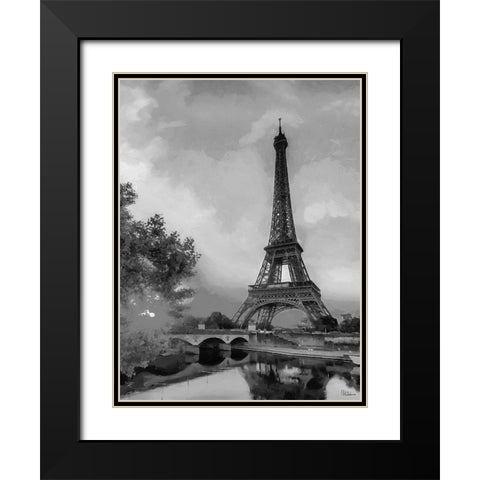 Eiffel Tower by Sunset I Black Modern Wood Framed Art Print with Double Matting by Medeiros, Celito