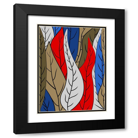 Leaves I Black Modern Wood Framed Art Print with Double Matting by Medeiros, Celito