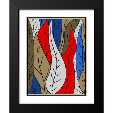 Leaves I Black Modern Wood Framed Art Print with Double Matting by Medeiros, Celito