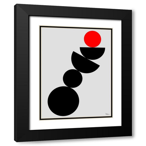 Black, white and Red II Black Modern Wood Framed Art Print with Double Matting by Medeiros, Celito