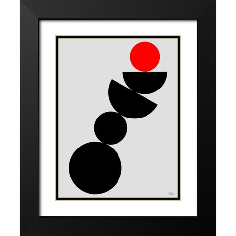 Black, white and Red II Black Modern Wood Framed Art Print with Double Matting by Medeiros, Celito