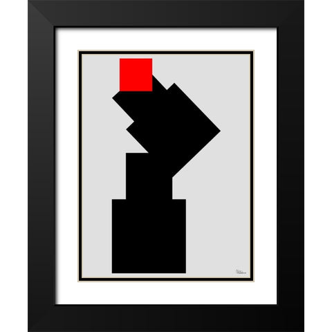 Black, white and Red III Black Modern Wood Framed Art Print with Double Matting by Medeiros, Celito