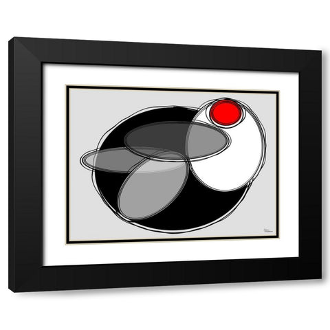 Black, white and Red IV Black Modern Wood Framed Art Print with Double Matting by Medeiros, Celito